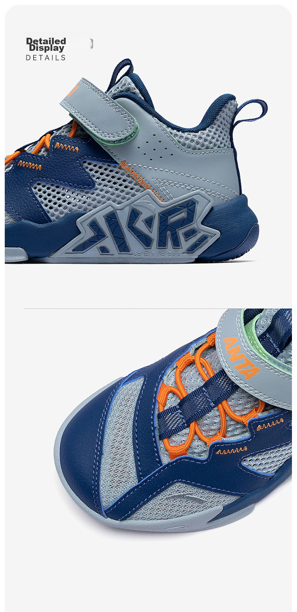 Anta Kids Boys Sports Shoes 2026 Summer Breathable Mesh Durable Cement Basketball Shoes A12629970 29